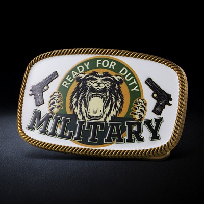 Rectangular UV Printed Belt Buckles 3"