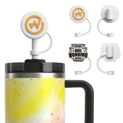 Silicone Straw Topper Cover in Custom Shape